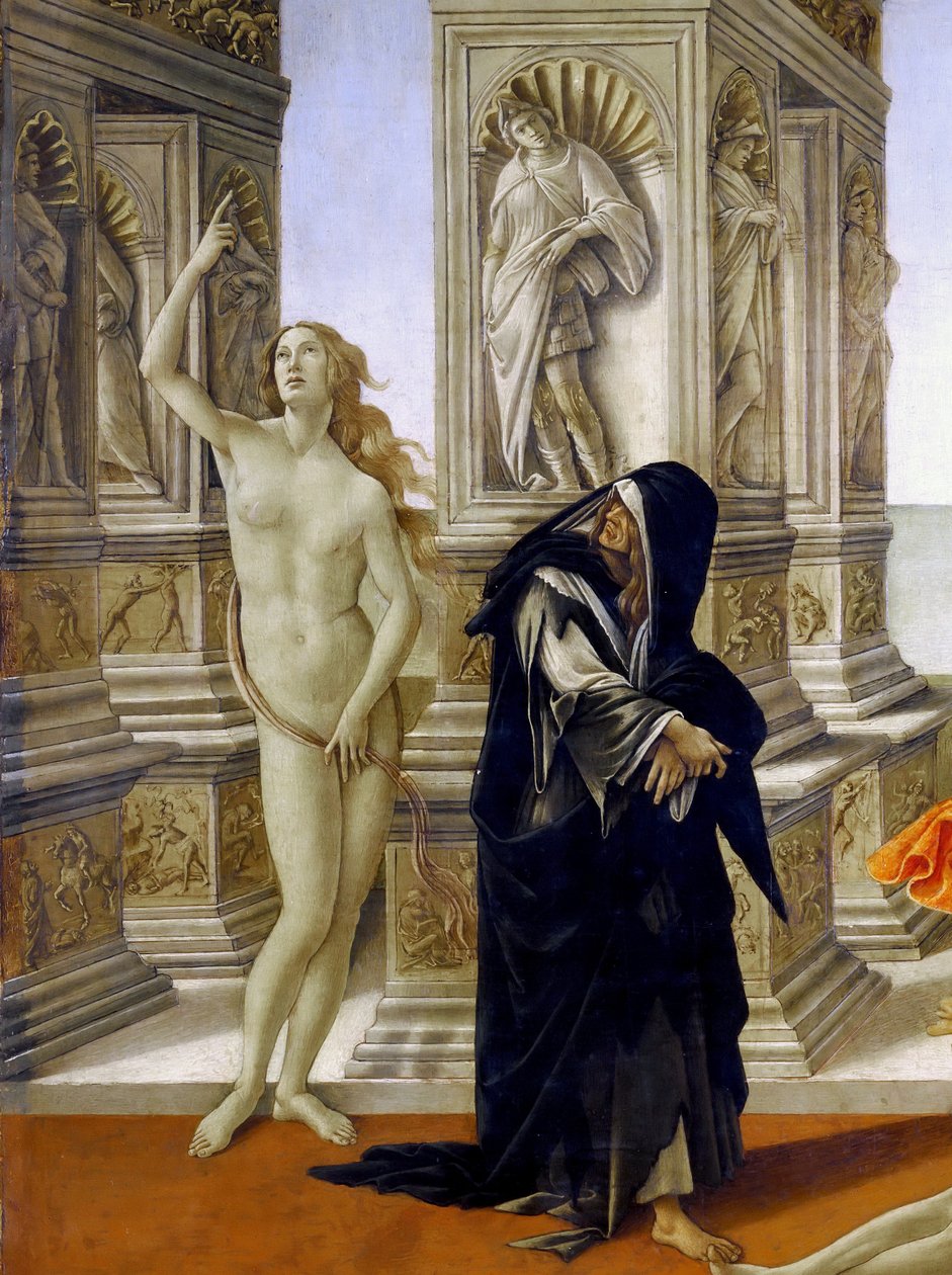 Pomluva, detail od Sandro Botticelli