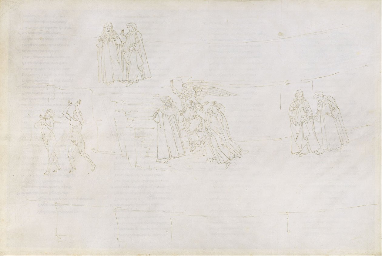 Kresby k Dantově „Božské komedii“ (Purgatorio 17) od Sandro Botticelli
