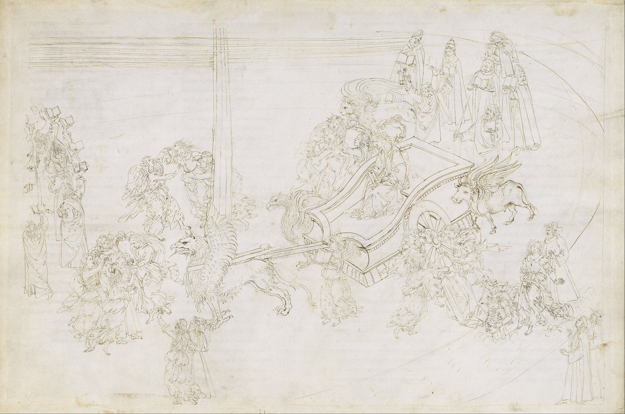 Kresby k Dantově „Božské komedii“ (Purgatorio 31) od Sandro Botticelli