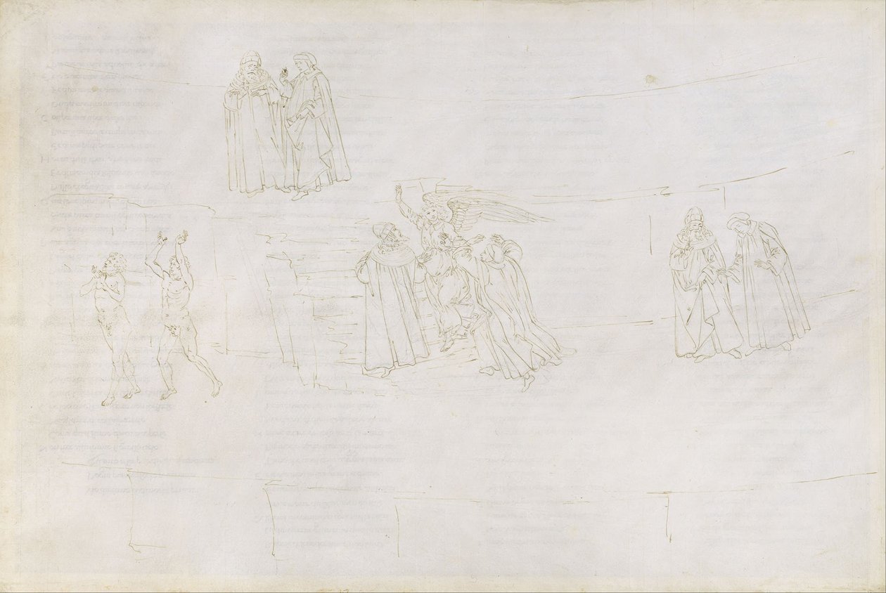 Ilustrace k Božské komedii od Dante Alighieri Purgatorio 17, 1480-1490 od Sandro Botticelli