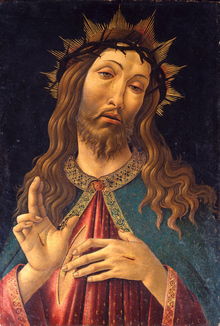 Italština:  (Cristo benedicente) Bolestný muž od Sandro Botticelli
