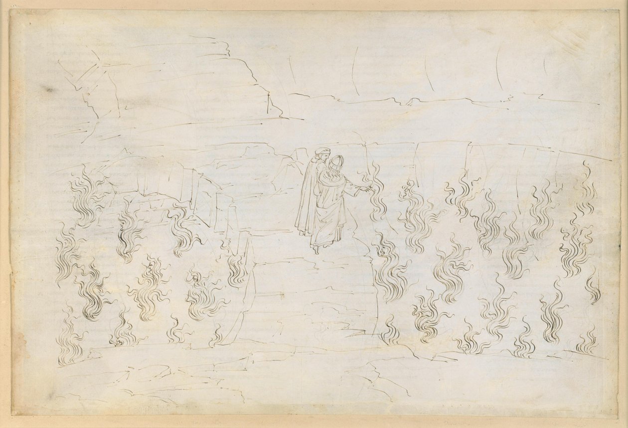 La Divina Commedia, Inferno XXVII: Osmý kruh pekla (Malebolge), 8. bolgia: Trest pro falešné rádce; rozhovor s Guidem da Montefeltro od Sandro Botticelli