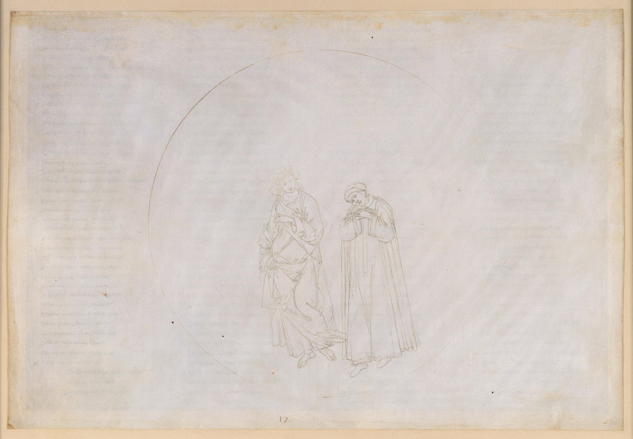 La Divina Commedia, Paradiso XVII. Pátá planetární sféra (nebe Marsu): Cacciaguida předpovídá Dantemu vyhnanství, ale také věčnou slávu od Sandro Botticelli