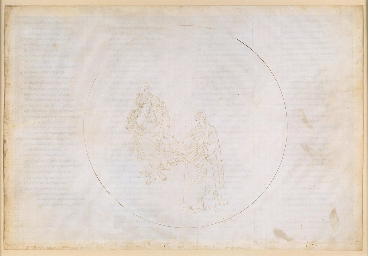 La Divina Commedia, Paradiso XVI. Pátá planetární sféra (nebe Marsu): Cacciaguida lamentuje nad mravním úpadkem ve Florencii od Sandro Botticelli