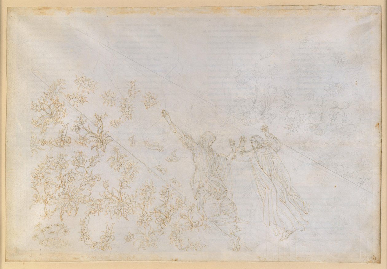 La Divina Commedia, Paradiso XXX. Cesta do Empyreu: Dante a Beatrice v záři světla od Sandro Botticelli