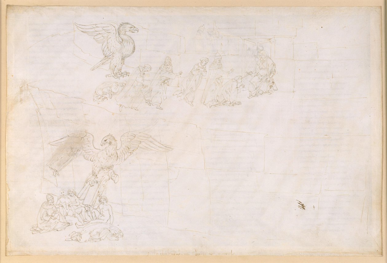 La Divina Commedia, Purgatorio IX. Předpurgatorium: Střední zóna a terasa u brány: Dantův sen; Před branou Purgatoria od Sandro Botticelli