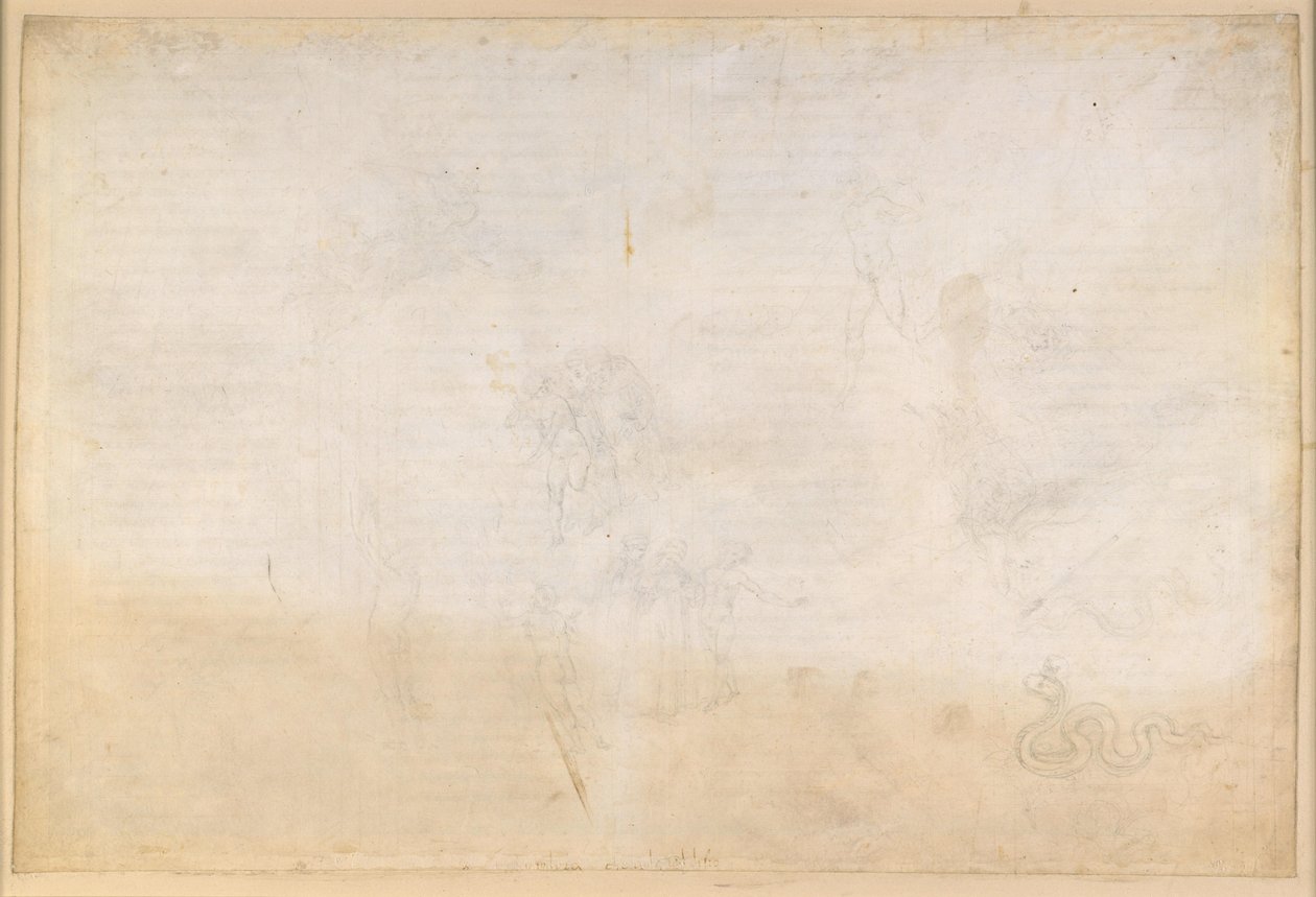 La Divina Commedia, Purgatorio VIII. Předočistec, střední zóna: Údolí nedbalých knížat; Pokušení hadem; Rozhovor s Ninem Viscontim a Curradem Malaspinou od Sandro Botticelli