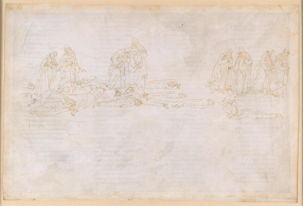 La Divina Commedia, Purgatorio XX. Pátý kruh očistce: Pokání chamtivých a rozmařilců; rozhovor s Hugem Capetem od Sandro Botticelli