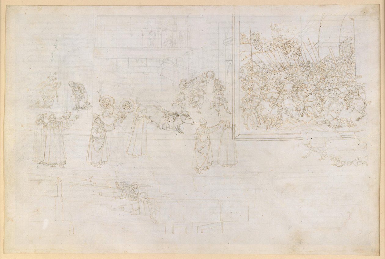 La Divina Commedia, Purgatorio X. První kruh očistce: Mramorové reliéfy; pokání pyšných od Sandro Botticelli