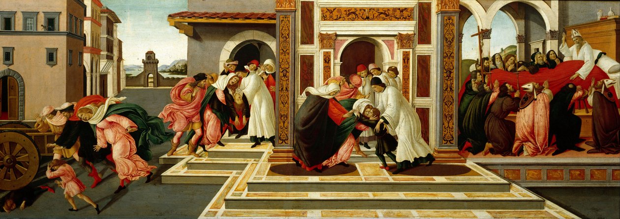 Poslední zázrak a smrt svatého Zenobia, c. 1500 od Sandro Botticelli