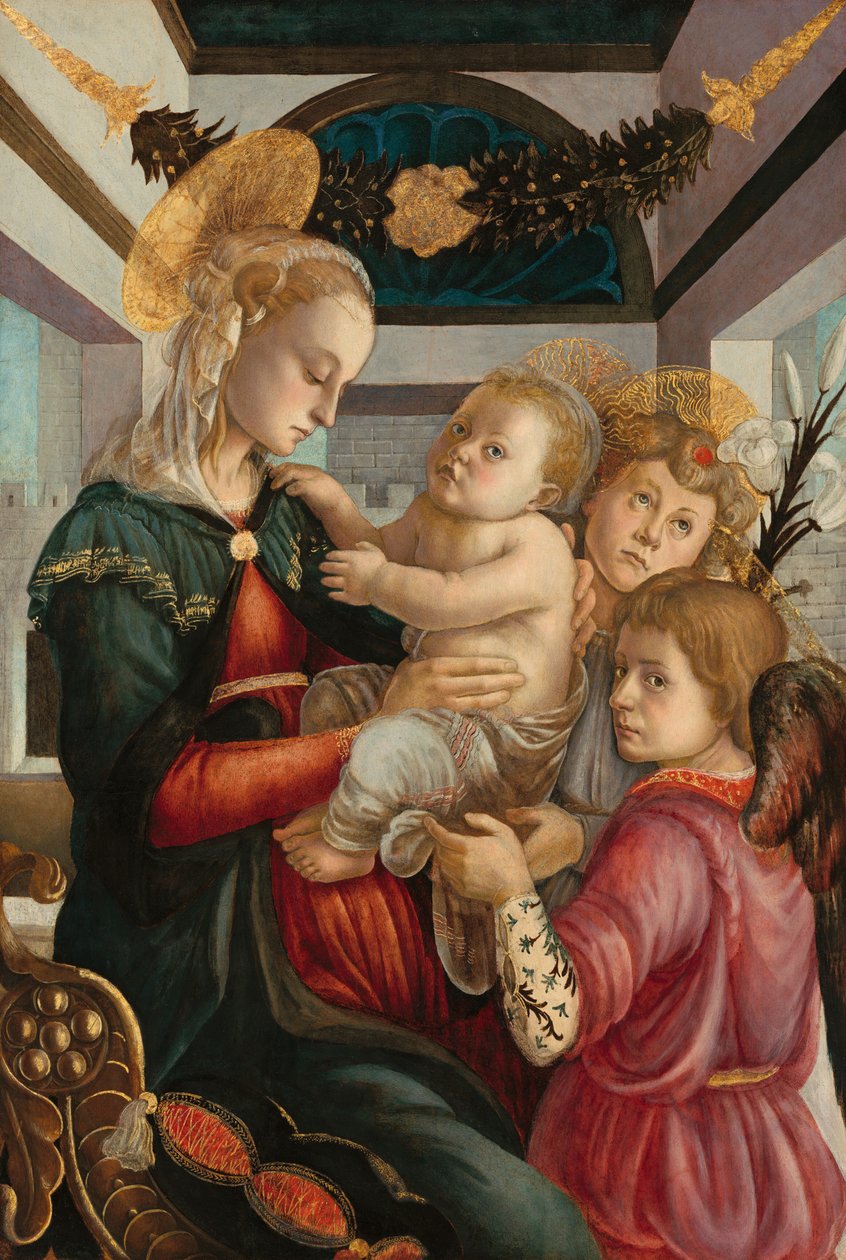 Madonna a dítě s anděly, 14651470. od Sandro Botticelli