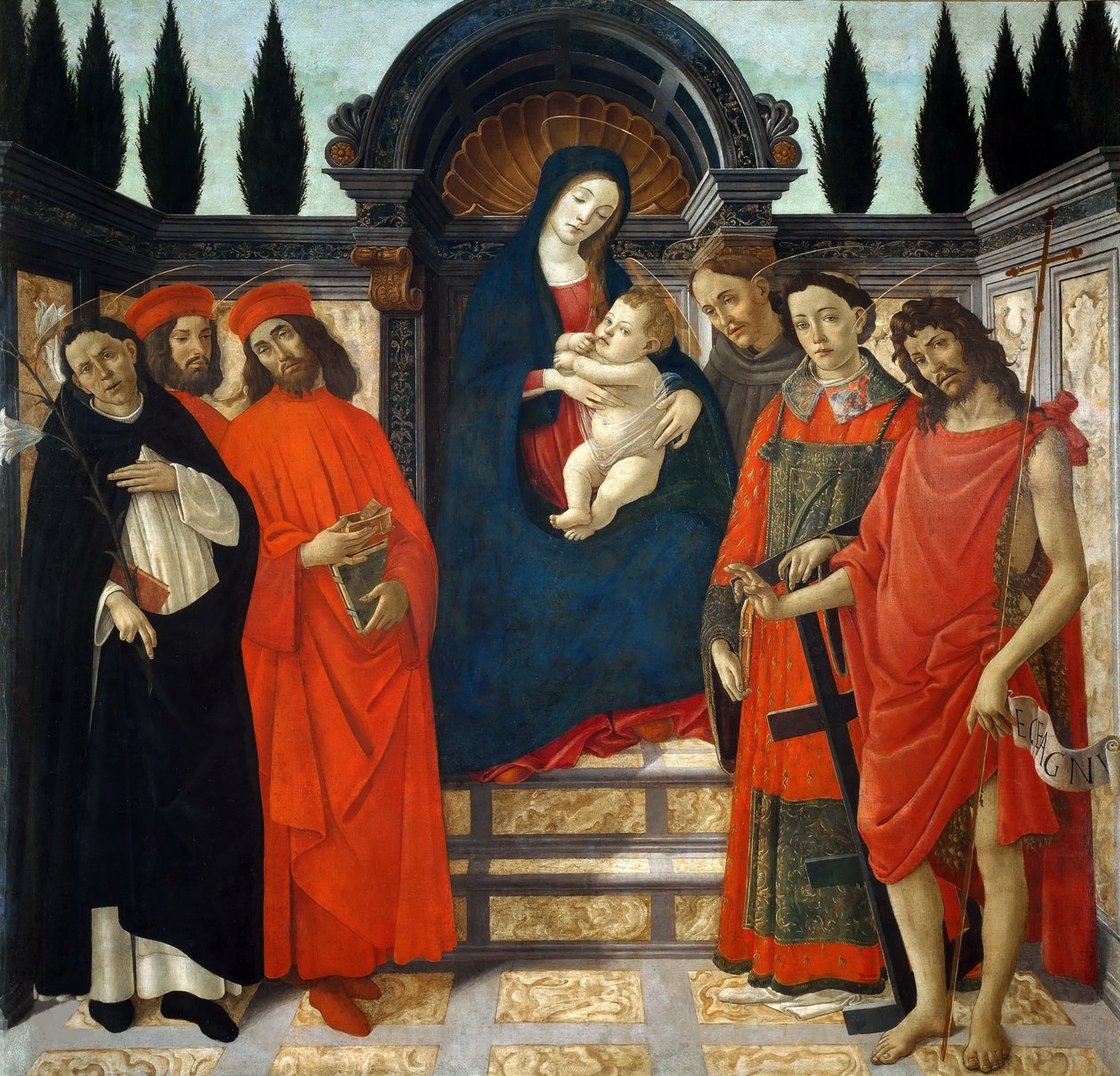 Madona s dítětem se svatými Pala del Trebbio, c. 1490-1499. od Sandro Botticelli