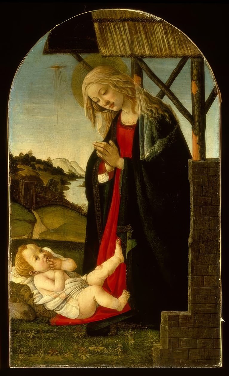 Maria zbožňující dítě od Sandro Botticelli