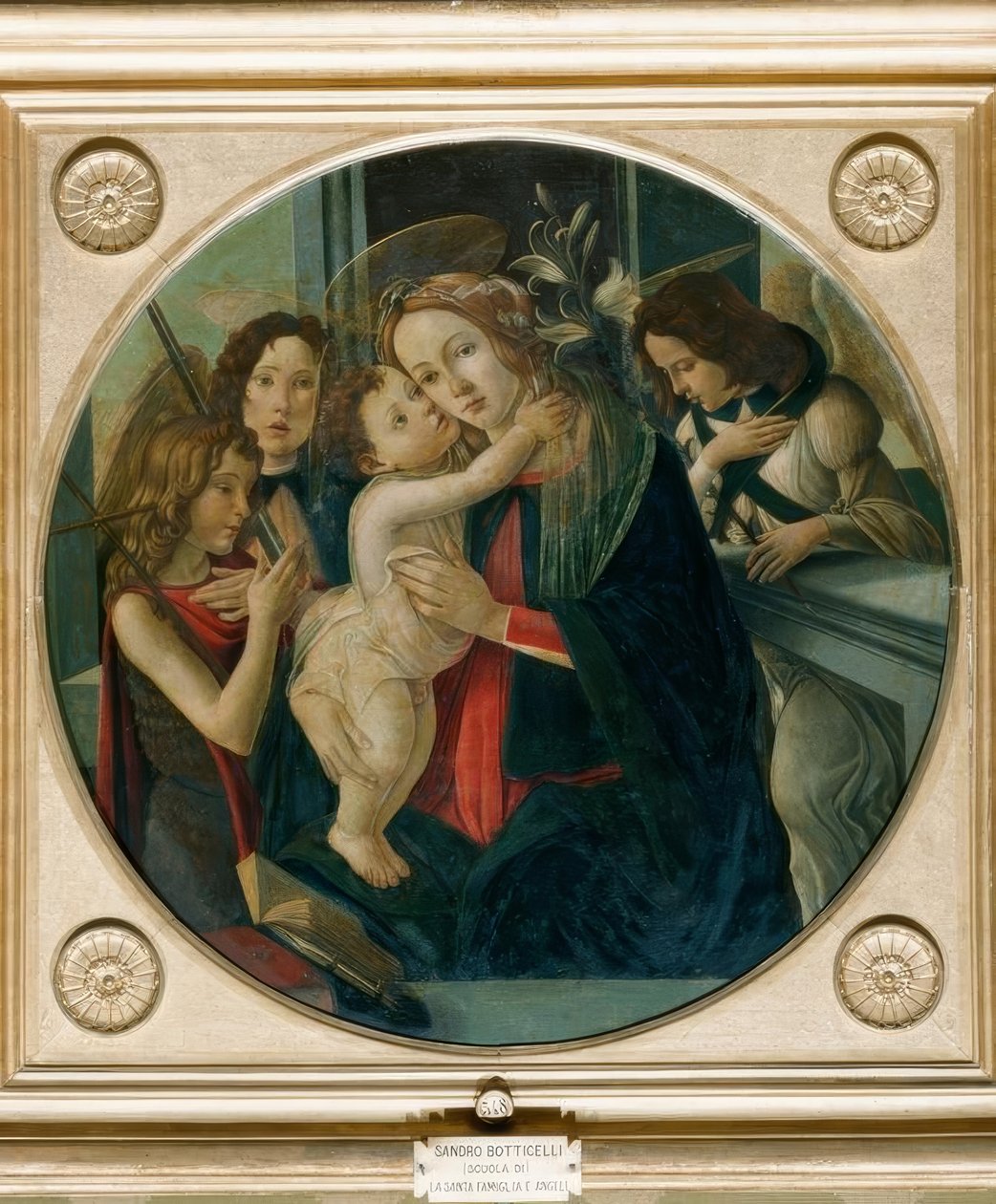 Marie s dítětem, chlapec Jan a dva andělé od Sandro Botticelli