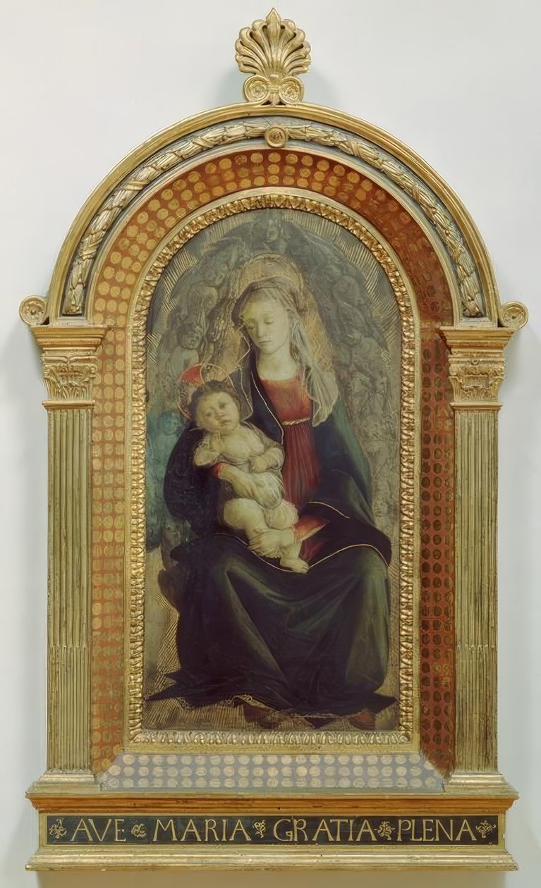 Marie s dítětem v andělské slávě od Sandro Botticelli