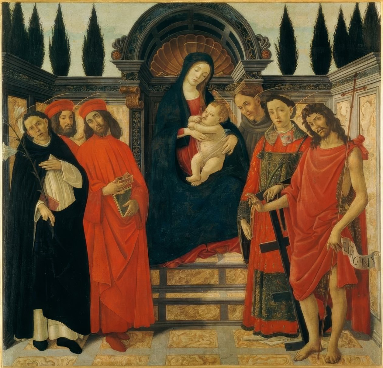 Marie s dítětem a svatými od Sandro Botticelli
