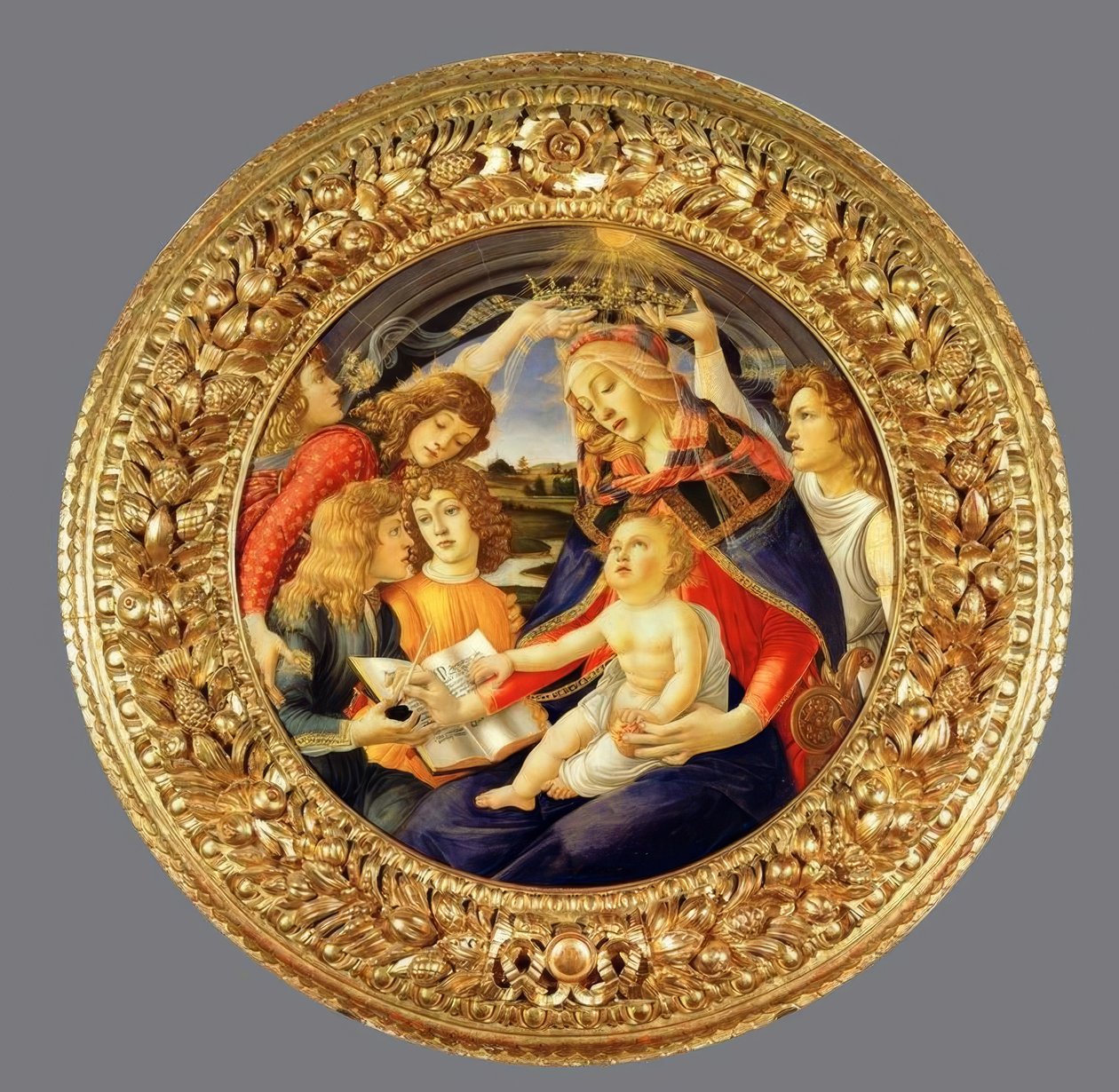 Marie s dítětem a pěti anděly od Sandro Botticelli