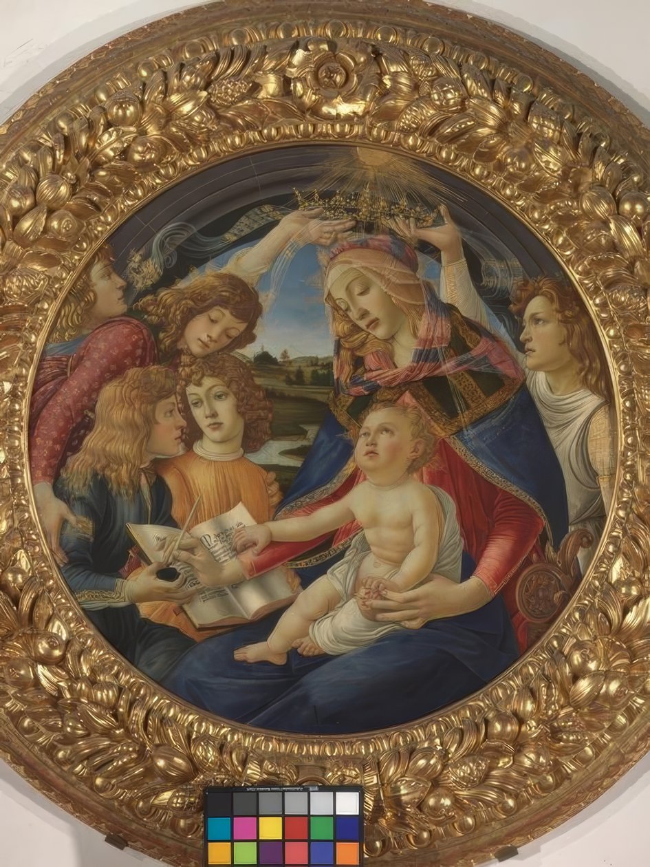 Marie s dítětem a pěti anděly od Sandro Botticelli