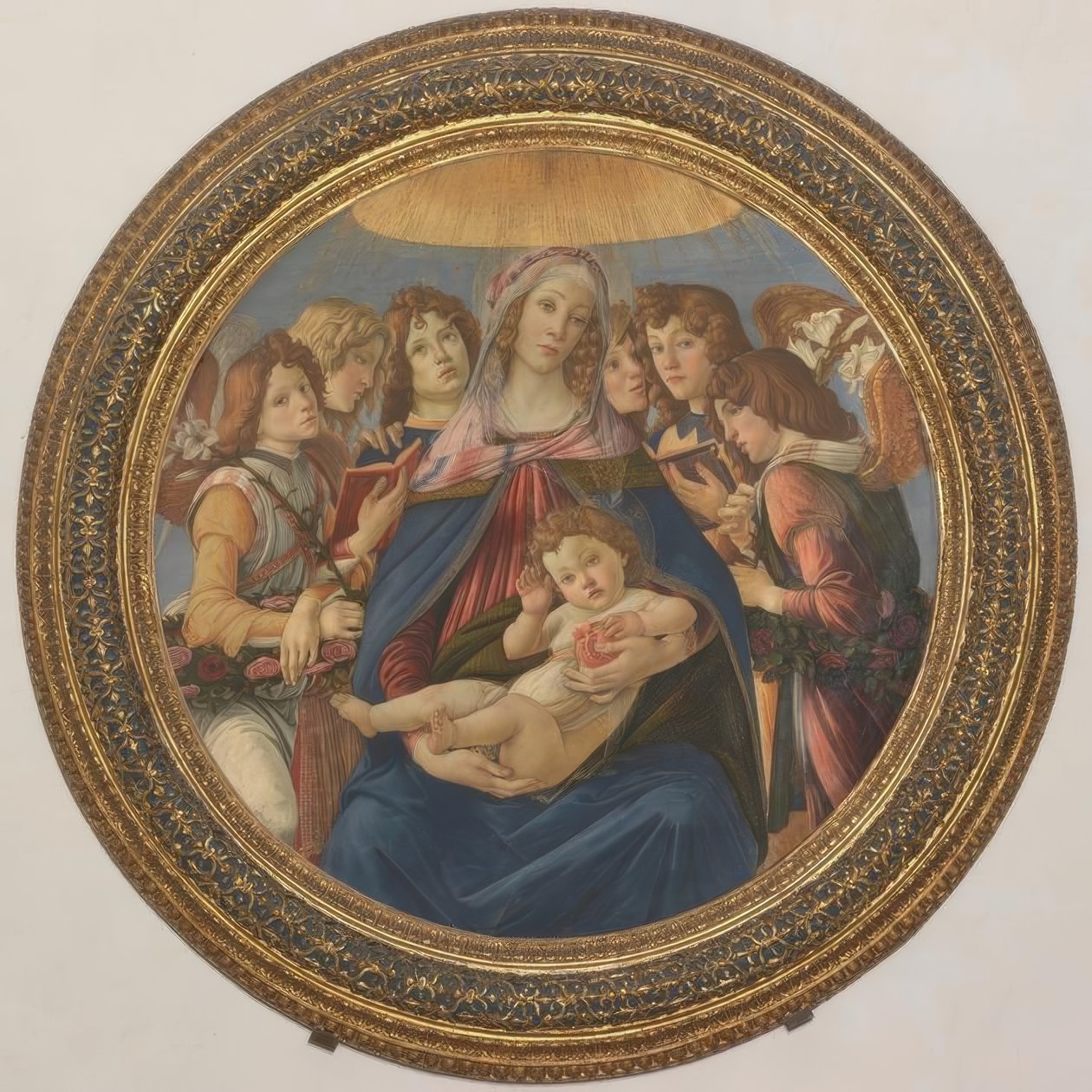 Marie s dítětem a šesti anděly od Sandro Botticelli