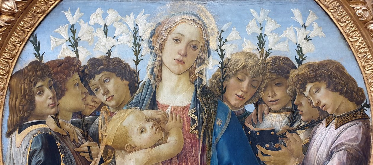 Marie s dítětem a zpívajícími anděly od Sandro Botticelli