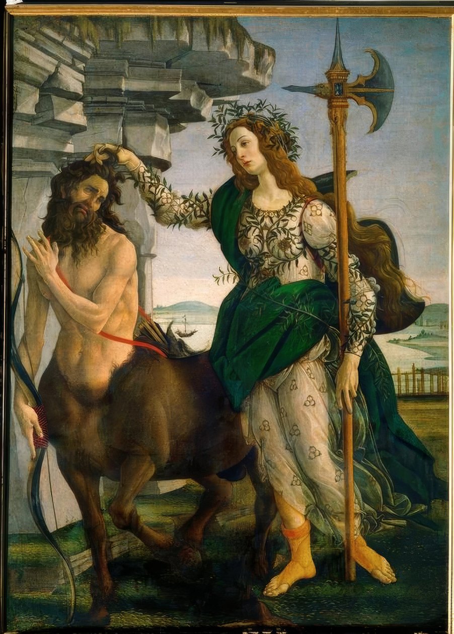 Minerva si kentaura podmaní od Sandro Botticelli