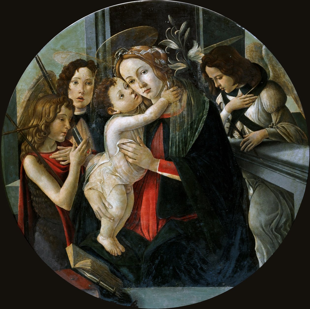 Madona s dítětem se svatým Janem a dvěma anděly. od Sandro Botticelli