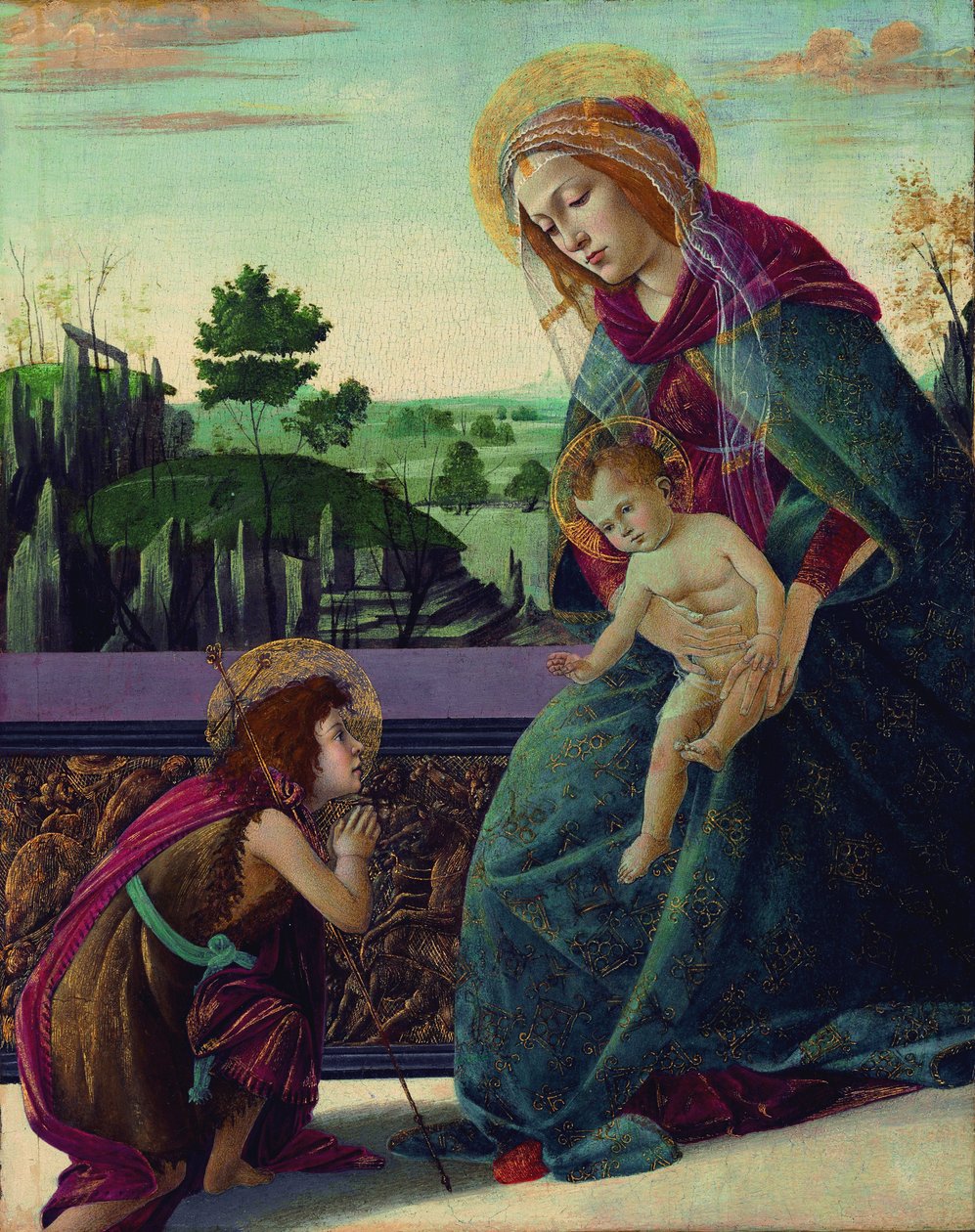 Madona s dítětem a mladým svatým Janem Křtitelem od Sandro Botticelli