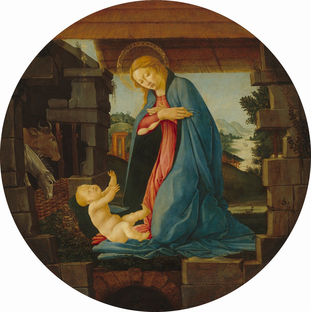 Panna zbožňující dítě od Sandro Botticelli