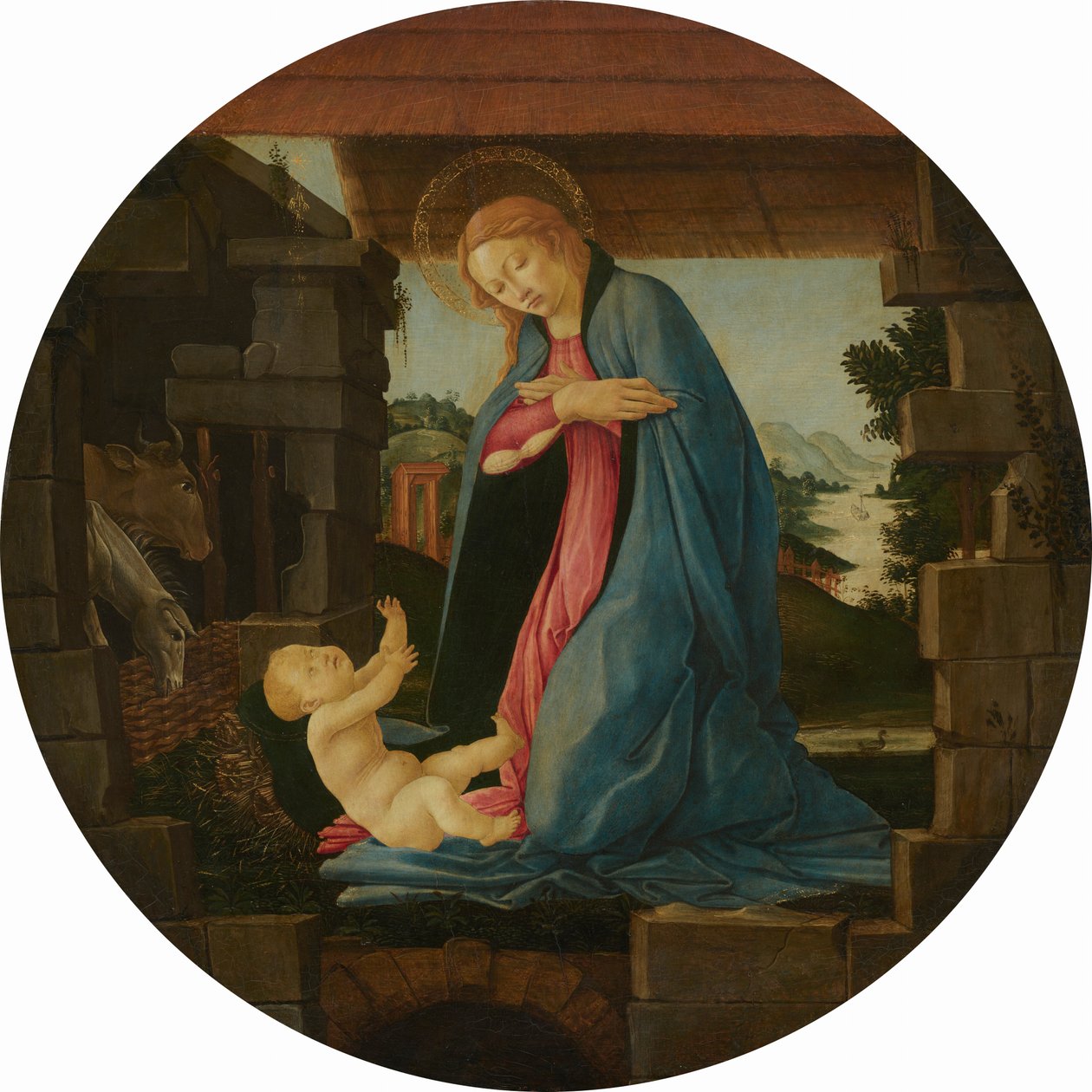 Panna Maria uctívající Dítě od Sandro Botticelli