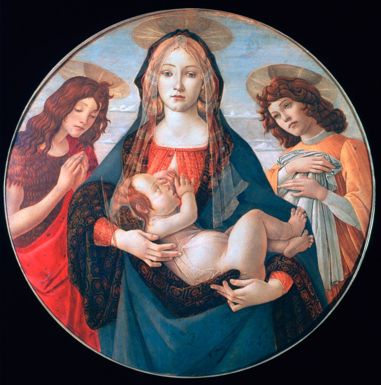 Panna a dítě se svatým Janem a andělem, c1490 od Sandro Botticelli