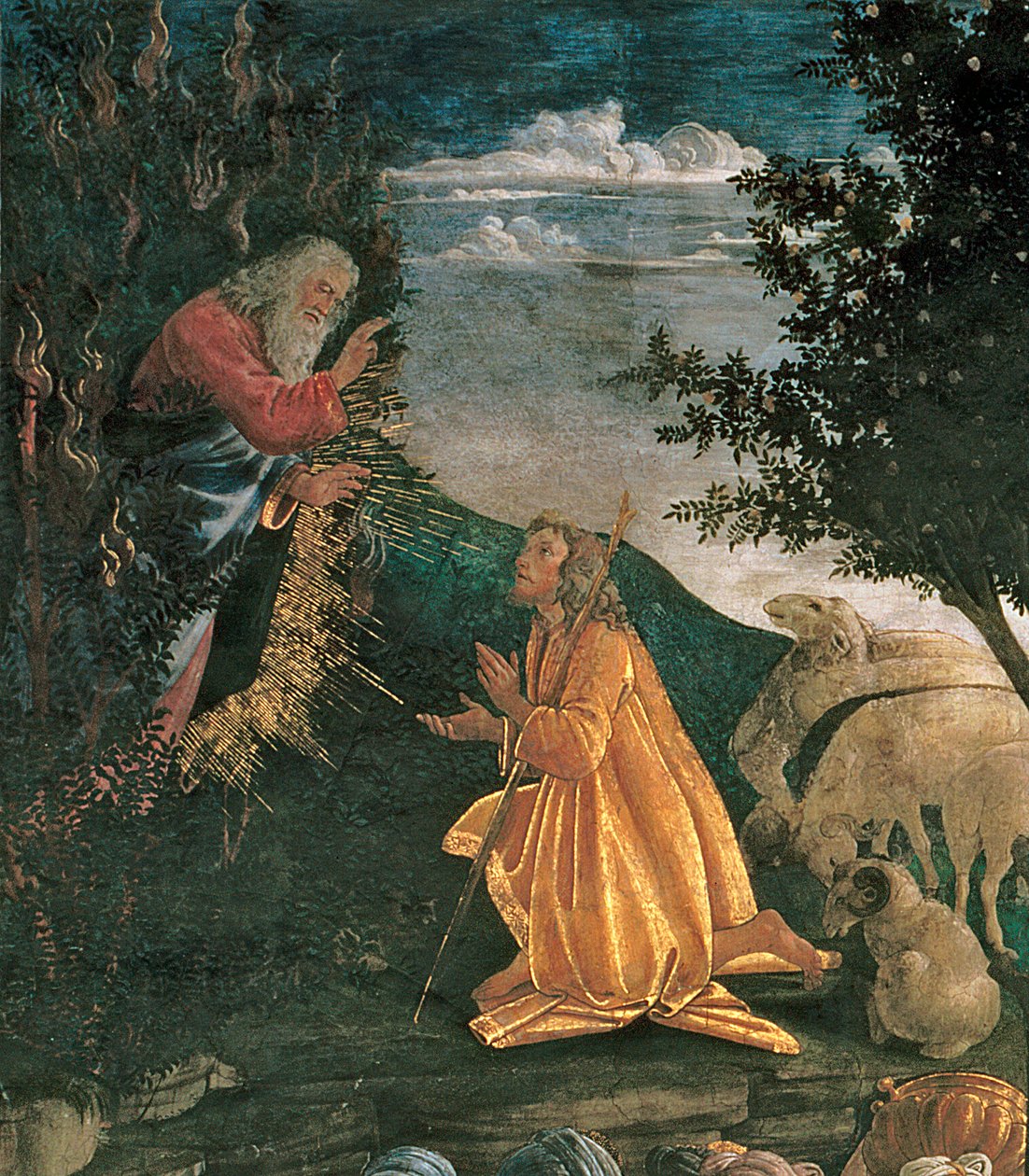 Mládí Mojžíše, v Sixtinské kapli, 1481 detail fresky z 80051 od Sandro Botticelli