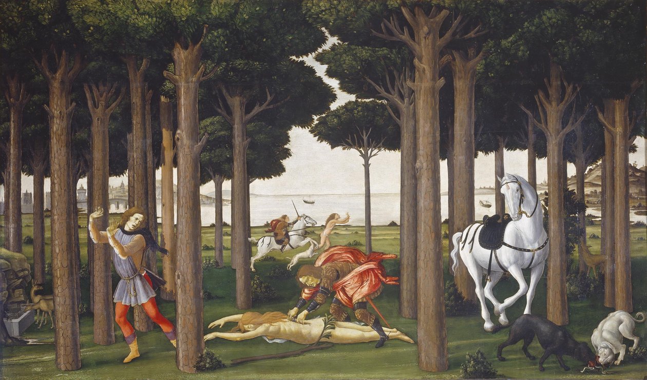Příběh Nastagia degli Honesti, panel II od Sandro Botticelli