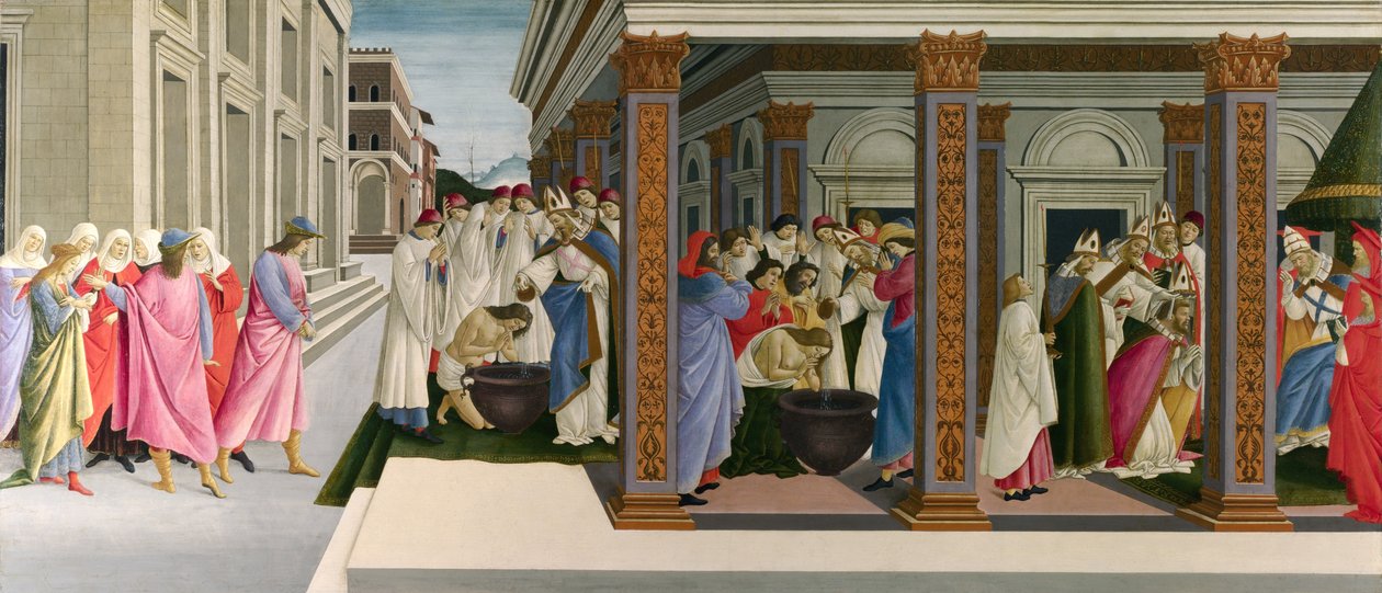 Tři zázraky svatého Zenobia, c. 1500 od Sandro Botticelli