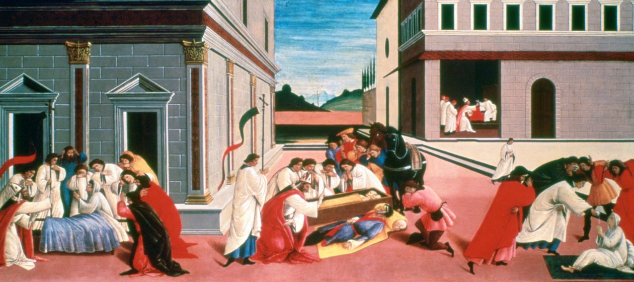 Tři zázraky svatého Zenobia, 1500-1505 od Sandro Botticelli