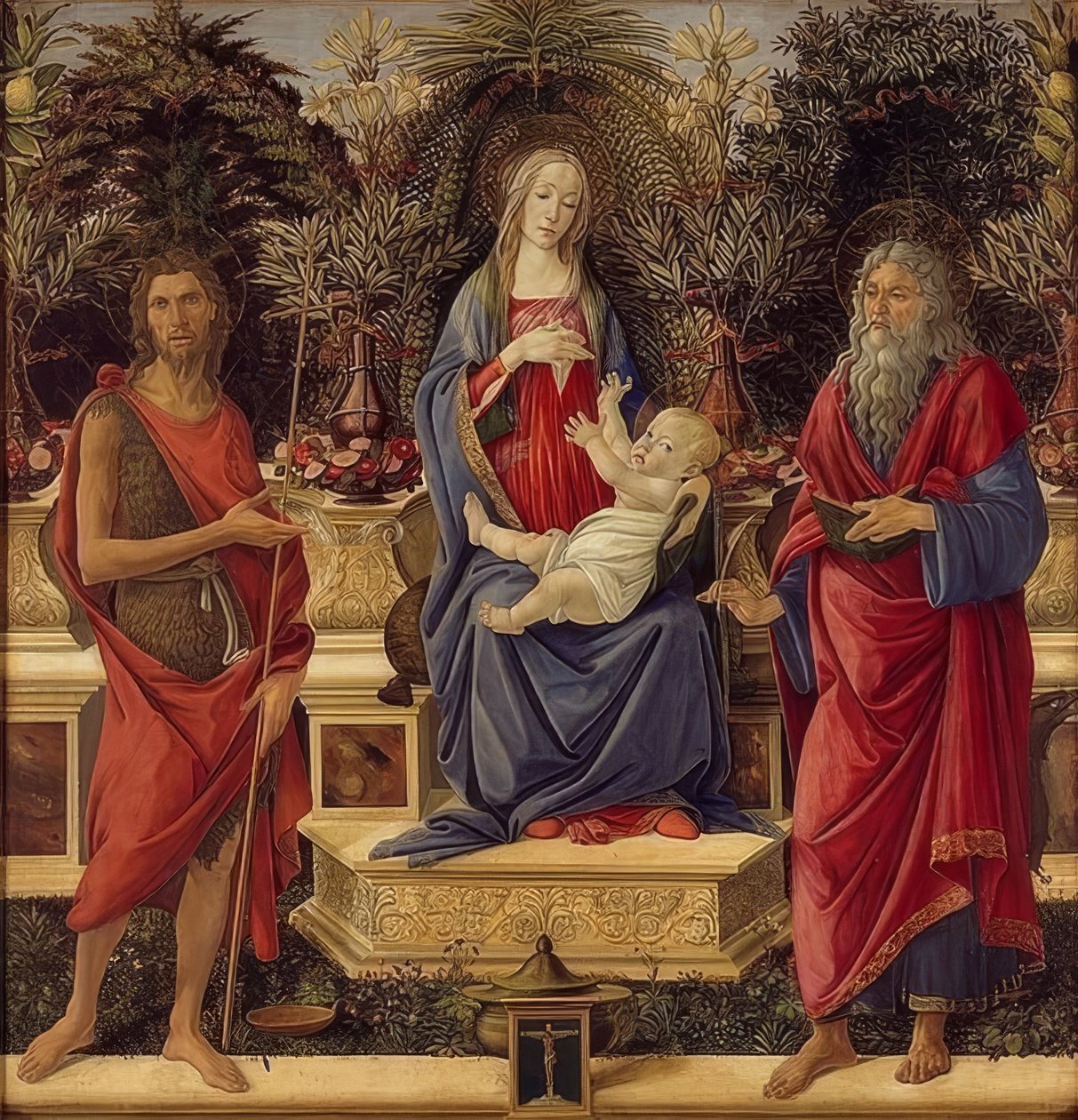 Marie trůnící s dítětem a svatými. 1485 od Sandro Botticelli