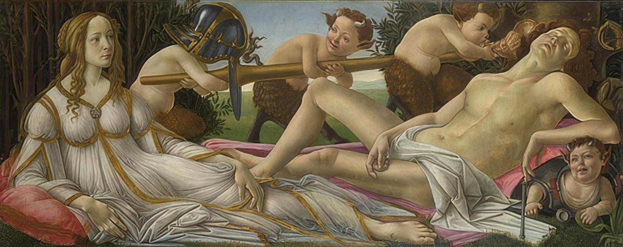 Venuše a Mars. Kolem roku 1485 od Sandro Botticelli