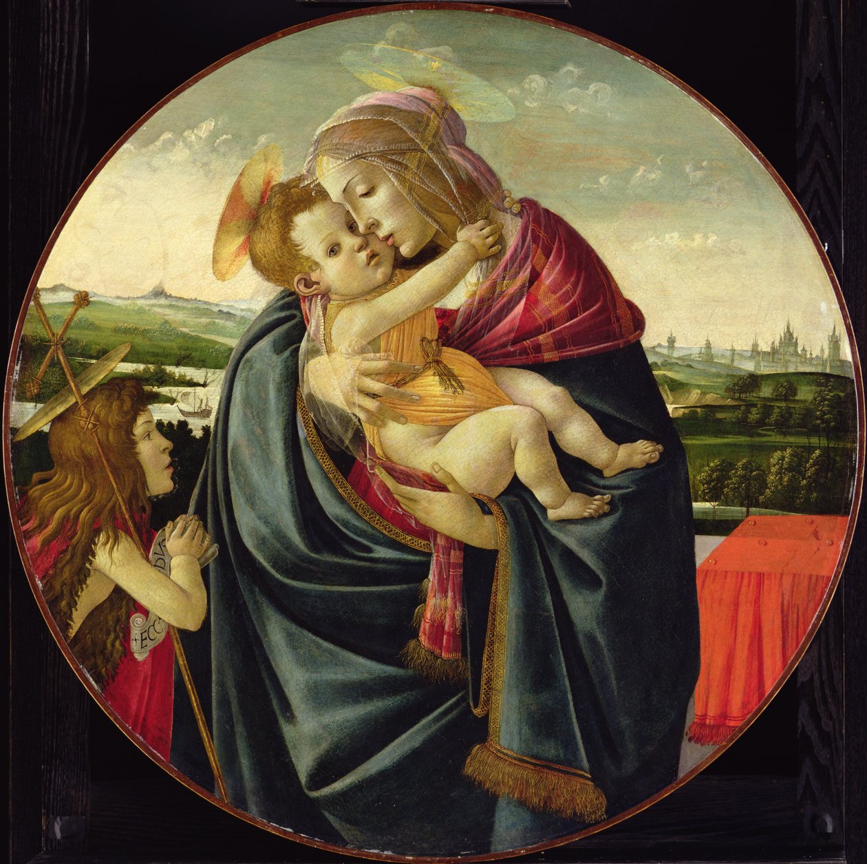 Panna a dítě se svatým Janem Křtitelem, kolem roku 1490 od Sandro Botticelli