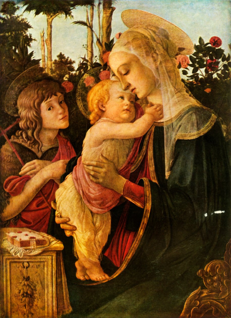 Panna a dítě s mladým svatým Janem Křtitelem, 1470-1475, 1937. od Sandro Botticelli