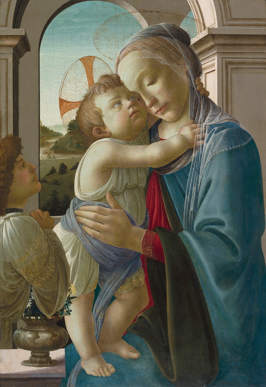 Panna s dítětem a andělem od Sandro Botticelli