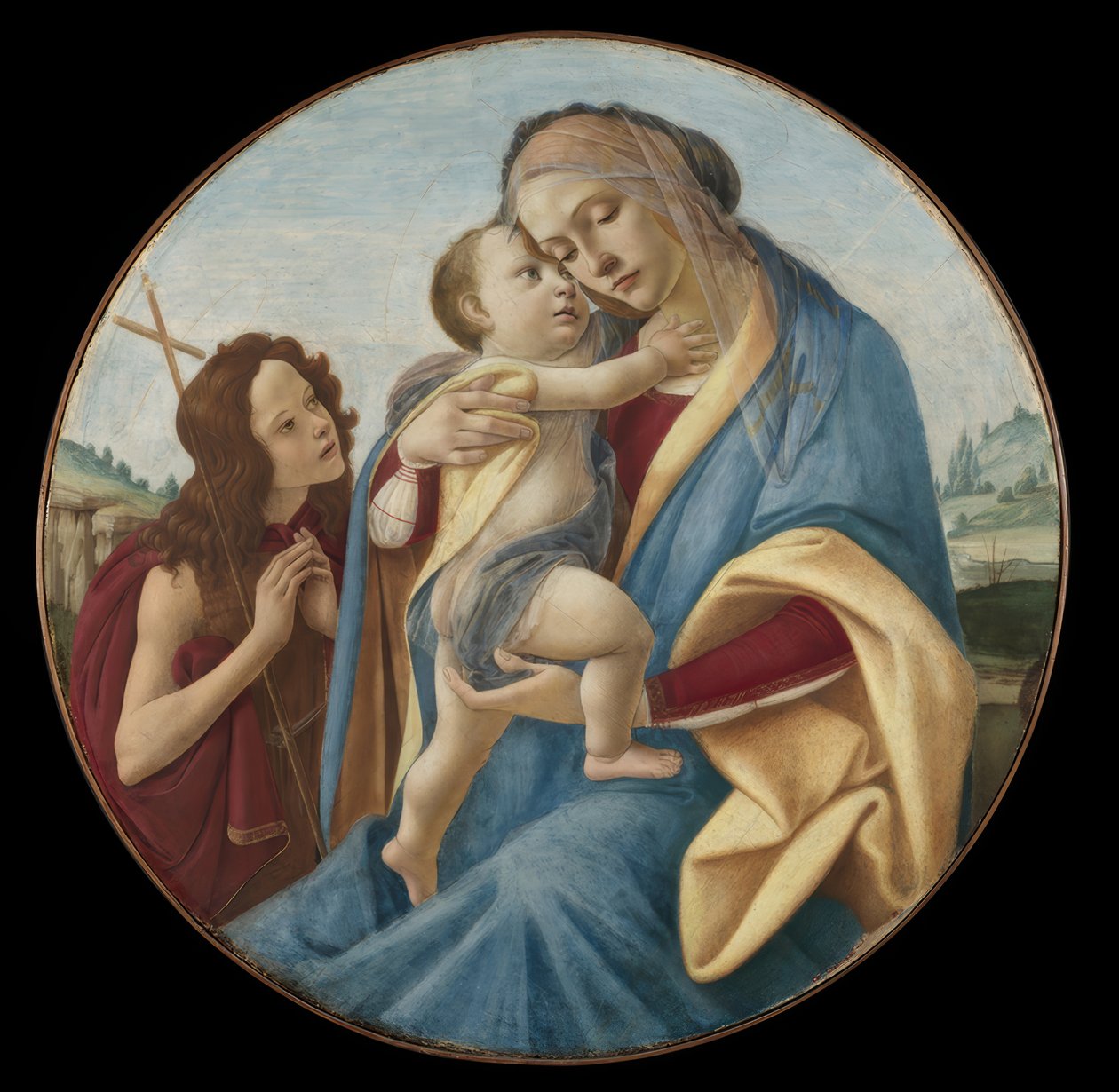 Panna Marie s dítětem a mladým svatým Janem Křtitelem od Sandro Botticelli