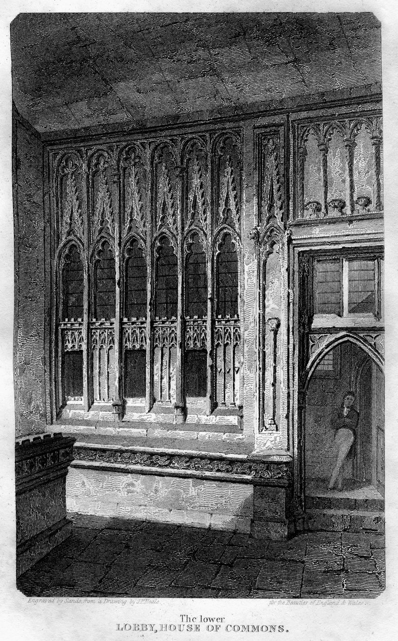 Dolní lobby, Dolní sněmovna, Westminster, Londýn, 1815. od Sands