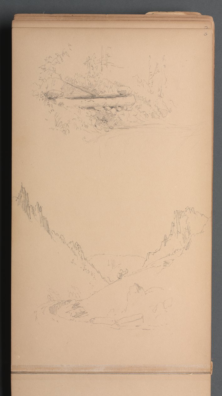 Náčrtník, strana 15: Krajiny, Berlínské vodopády, 1859. od Sanford Robinson Gifford