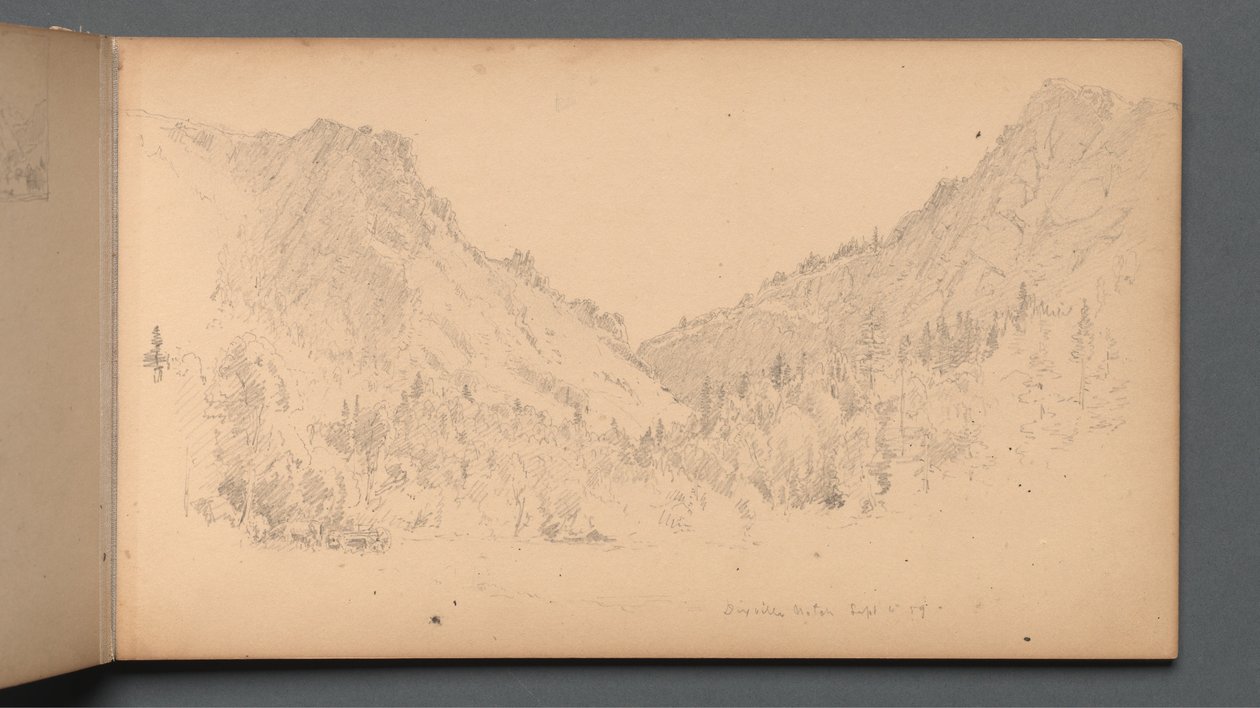 Skicák, strana 18: "Dixville Notch, 4. září 89" od Sanford Robinson Gifford