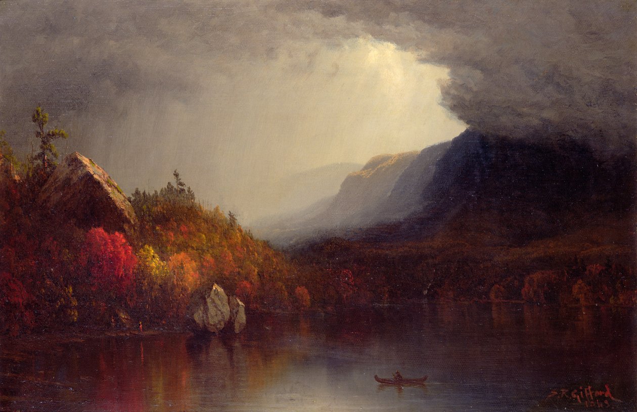 Studie o blížící se bouři na jezeře George od Sanford Robinson Gifford