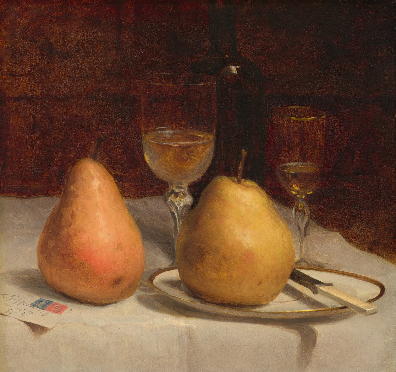 Dvě hrušky na stole od Sanford Robinson Gifford