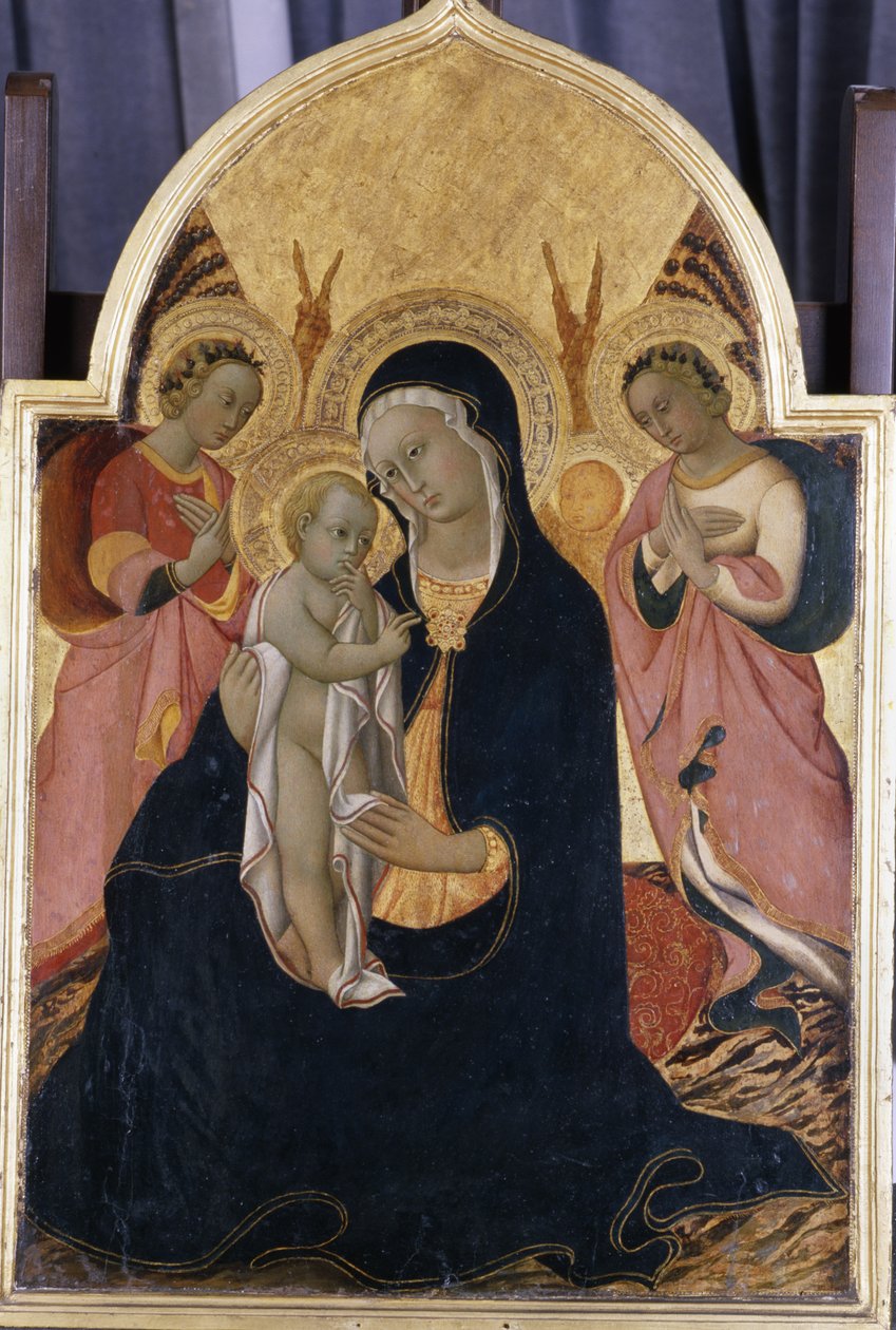 Madonna a dítě se dvěma anděly, kolem 1440 (tempera na topolu) od Sano di Pietro