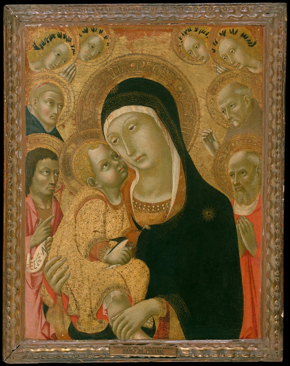 Madona s dítětem se svatými Janem Křtitelem, Jeronýmem, Petrem mučedníkem..., ca. 1425-před cca. 1467. od Sano di Pietro