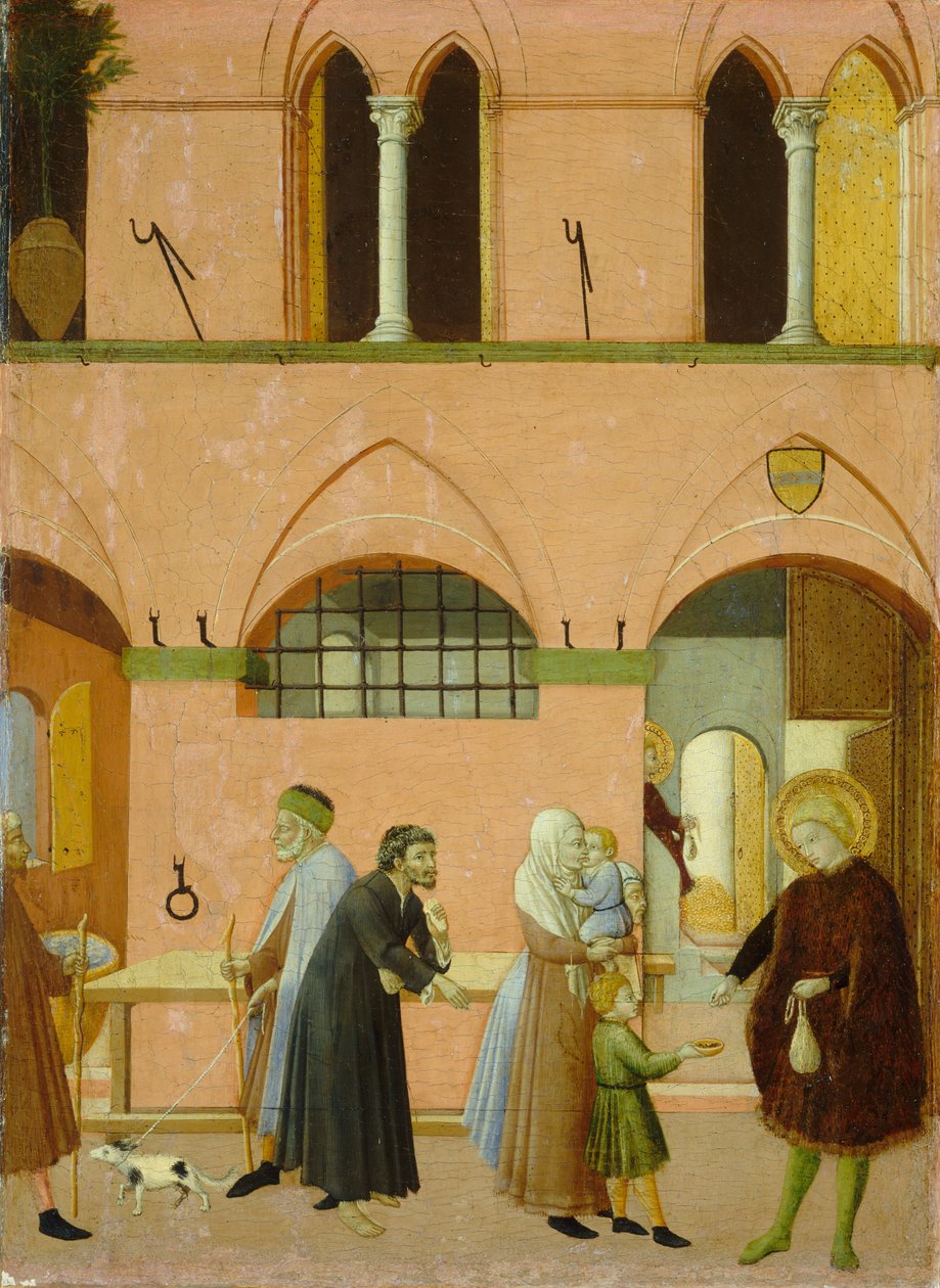 Svatý Antonín rozdává své bohatství chudým, c. 14301435 od Sano di Pietro