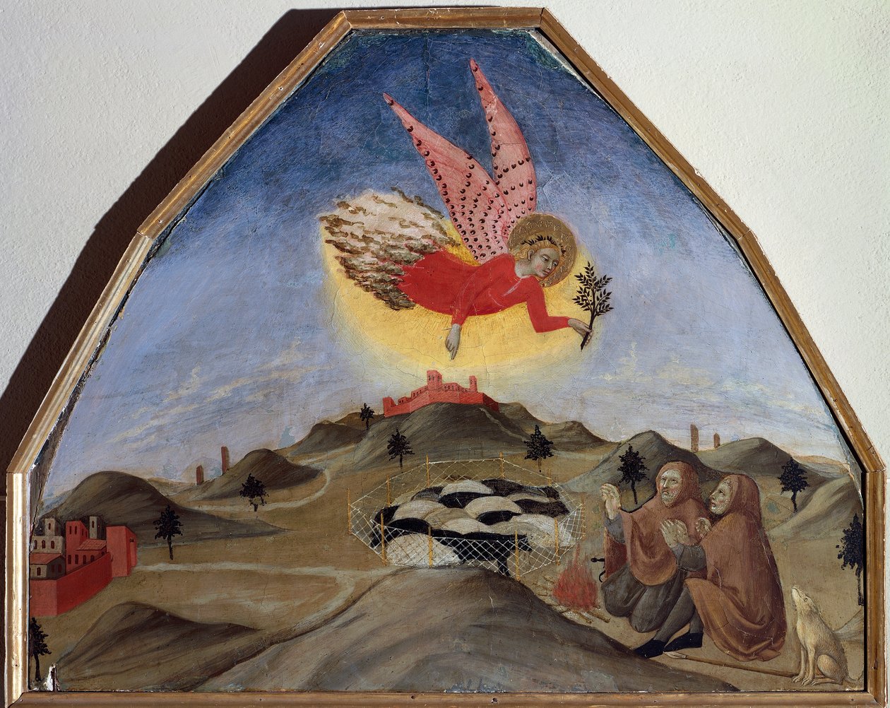 Oznámení pastýřům, Sano di Pietro (1406-1481) od Sano di also Ansano di Pietro di Mencio Pietro