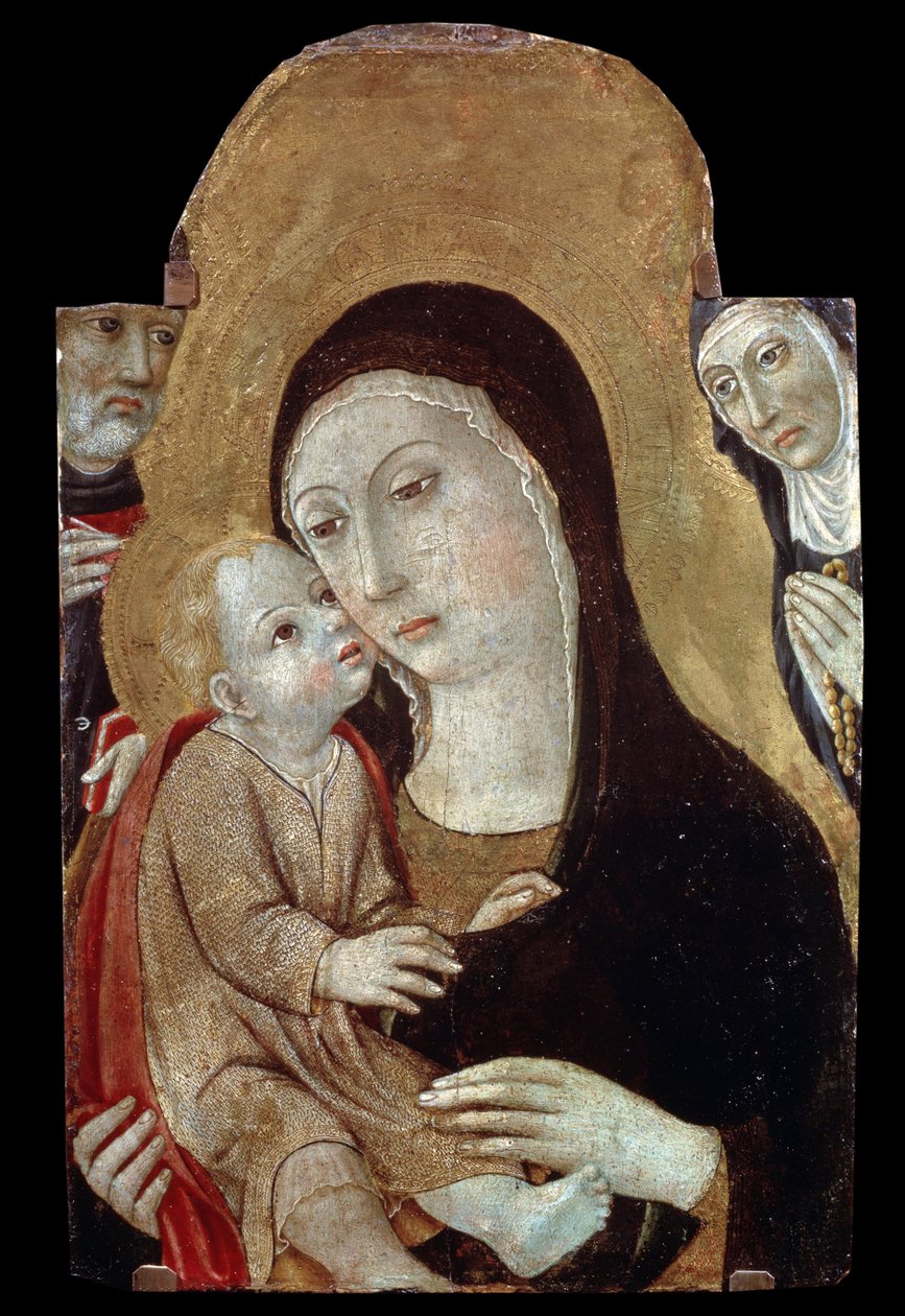 Panna a dítě se svatými. Obraz Sano di Pietro (1406-1481). Tempera na dřevě, 43 x 27 cm. Škola v Sieně, italské gotické umění. Puškinovo muzeum výtvarných umění, Moskva. ©FineArtImage/Leemage od Sano di also Ansano di Pietro di Mencio Pietro